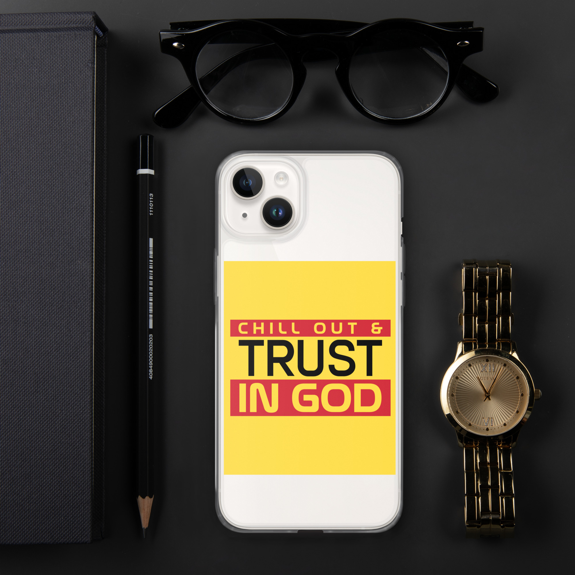 Chill out and Trust in God Clear Case for iPhone® 12 Chill out and Trust in God Clear Case for iPhone® - Image 12