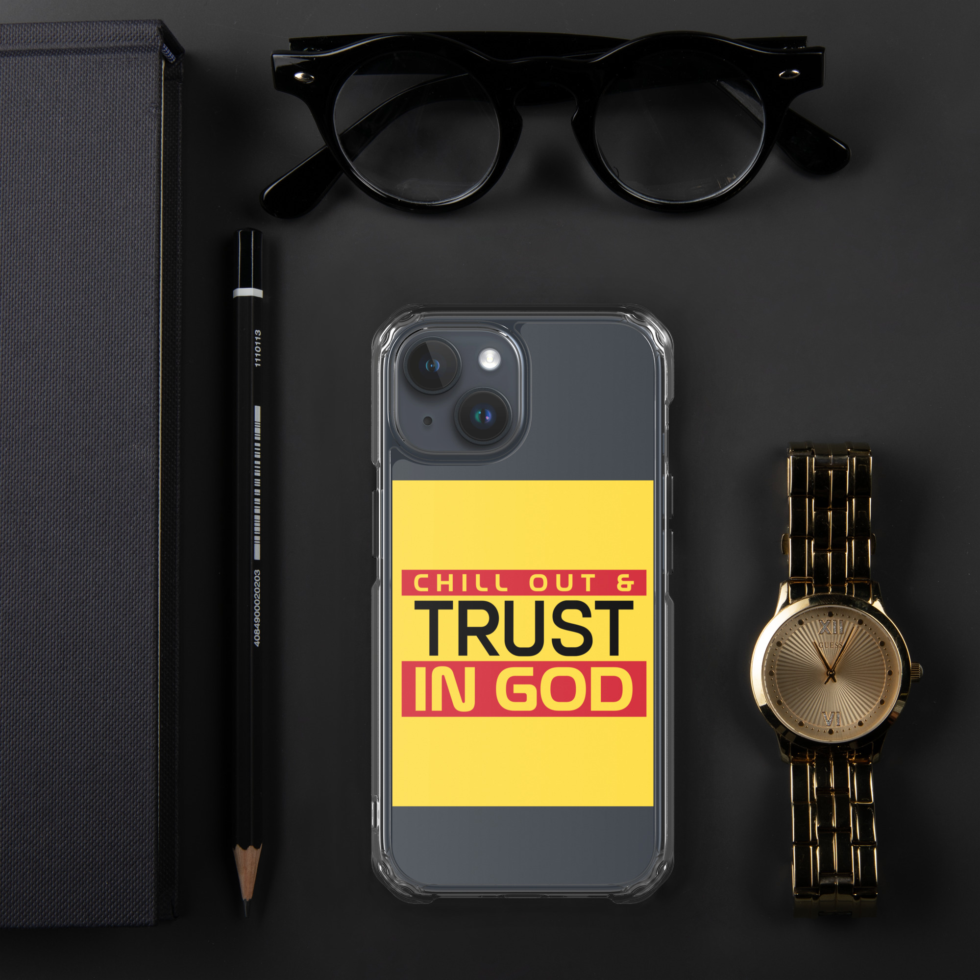 Chill out and Trust in God Clear Case for iPhone® 19 Chill out and Trust in God Clear Case for iPhone® - Image 19
