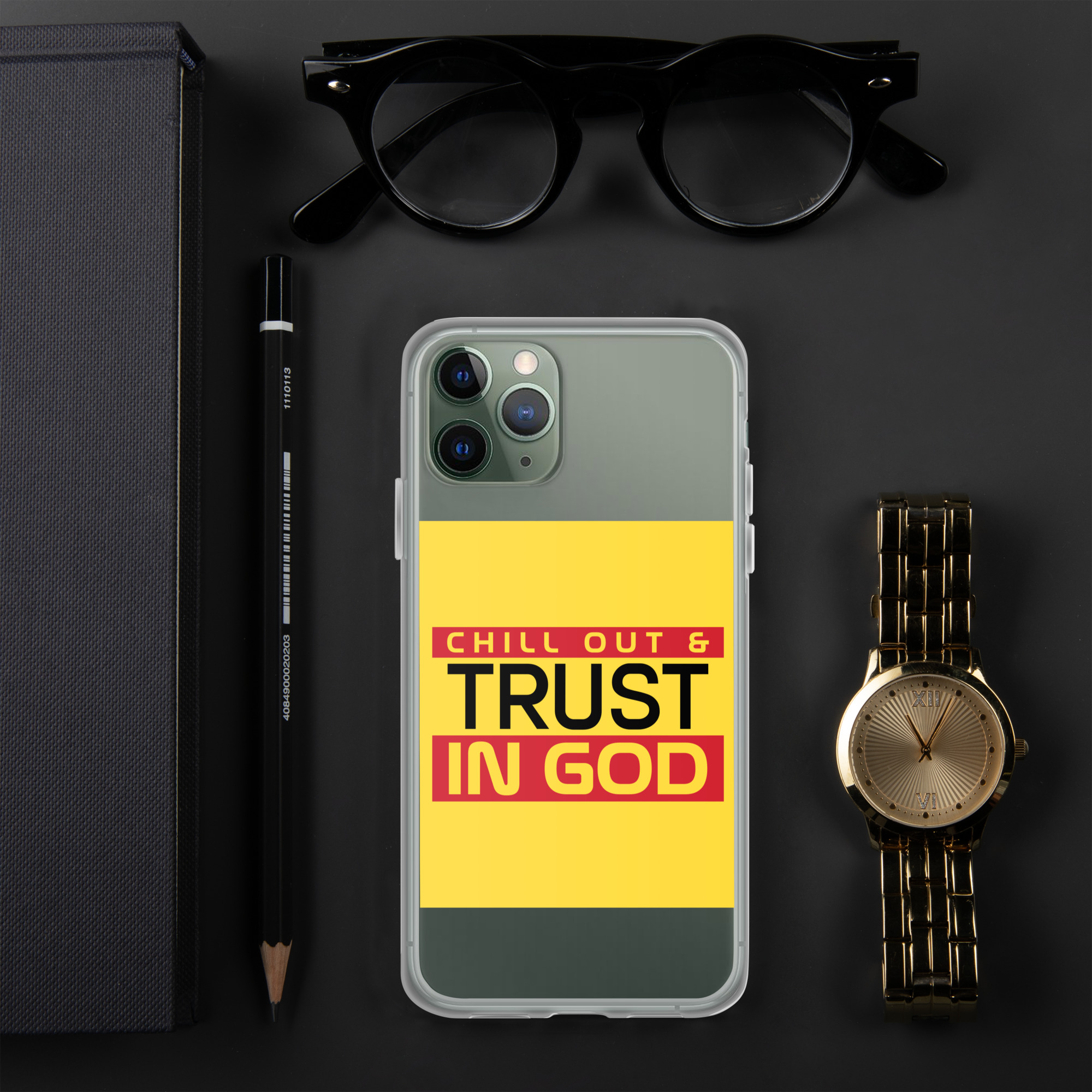 Chill out and Trust in God Clear Case for iPhone® 2 Chill out and Trust in God Clear Case for iPhone® - Image 2